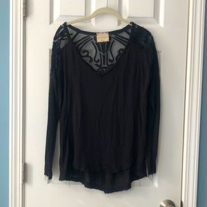 Free People Black Long sleeve